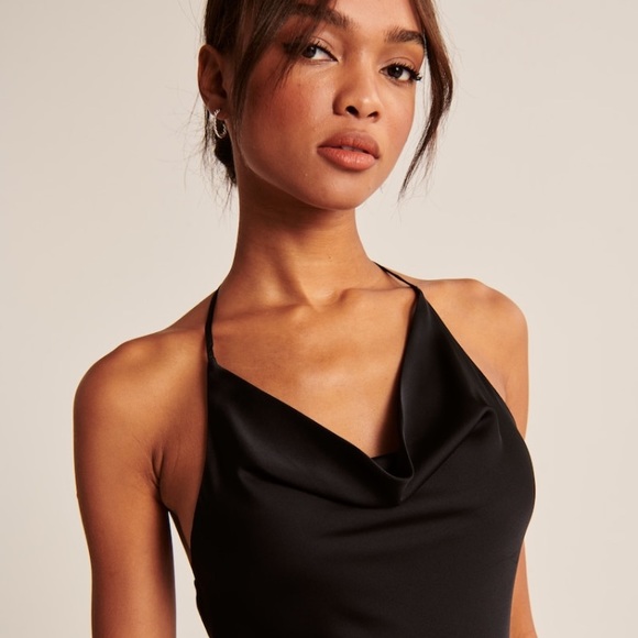 NWT Satin Cowlneck T-Strap Back Bodysuit - Picture 2 of 10